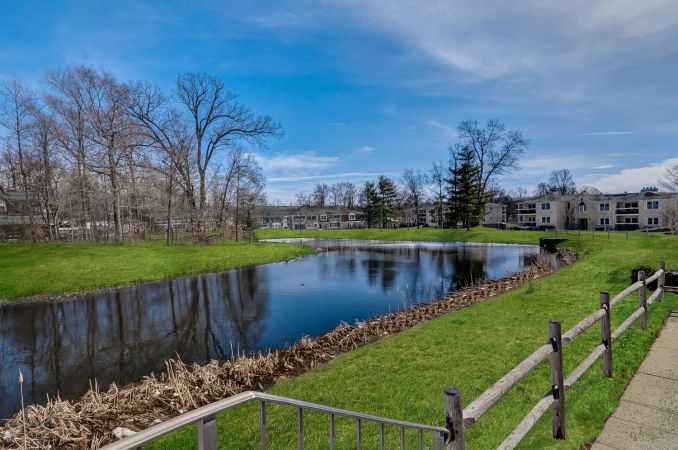 Pond in front of unit